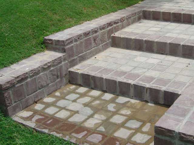 Autumn Brown Sandstone Entryway Project