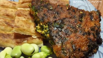 کوکو سبزی اشپل ماهی