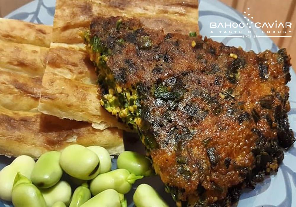 کوکو سبزی اشپل ماهی